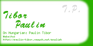 tibor paulin business card